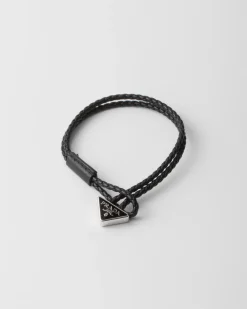 Hombre Prada JOYAS DE FANTASÍA^Brazalete De Napa Trenzado