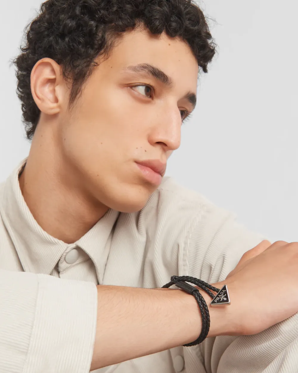 Hombre Prada JOYAS DE FANTASÍA^Brazalete De Napa Trenzado