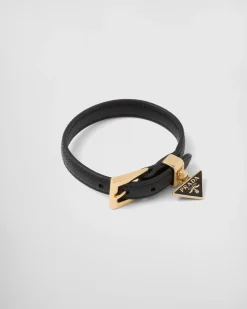 Mujer Prada JOYAS DE FANTASÍA^Brazalete De Piel Saffiano