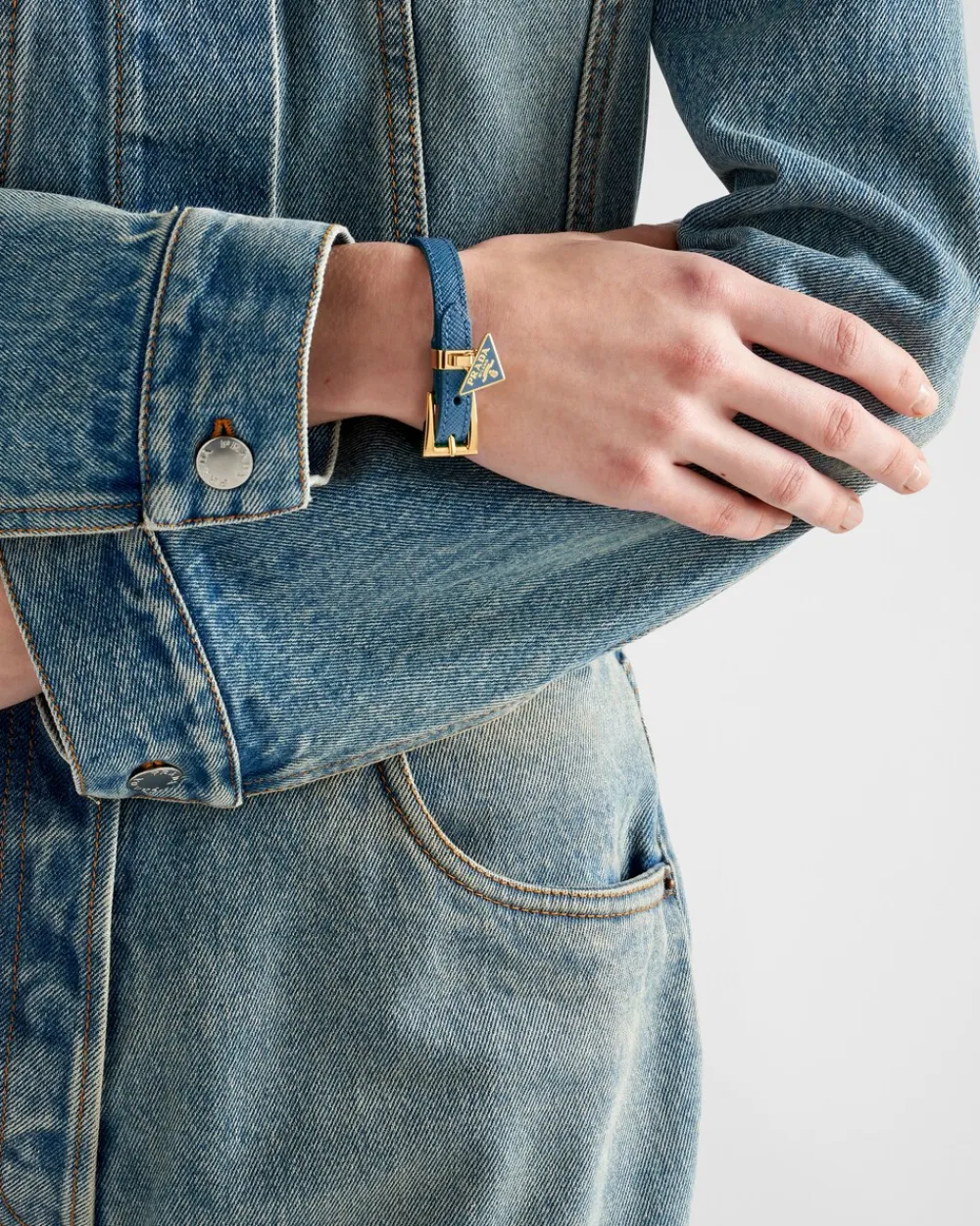 Mujer Prada JOYAS DE FANTASÍA^Brazalete De Piel Saffiano