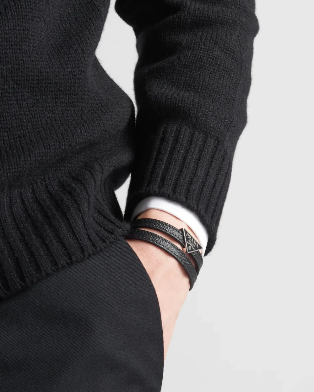 Hombre Prada JOYAS DE FANTASÍA^Brazalete De Piel Saffiano