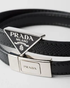 Hombre Prada JOYAS DE FANTASÍA^Brazalete De Piel Saffiano