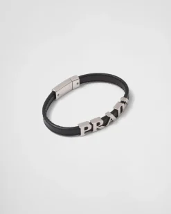 Hombre Prada JOYAS DE FANTASÍA^Brazalete De Piel Saffiano