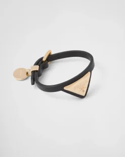 Mujer Prada JOYAS DE FANTASÍA^Brazalete De Piel Saffiano Y Metal
