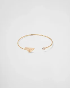 Mujer Prada COLECCIÓN DE JOYERÍA ELEGANTE^Brazalete Eternal Gold: Oro Y Diamante