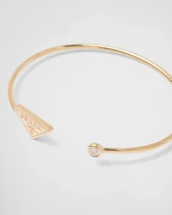 Mujer Prada COLECCIÓN DE JOYERÍA ELEGANTE^Brazalete Eternal Gold: Oro Y Diamante