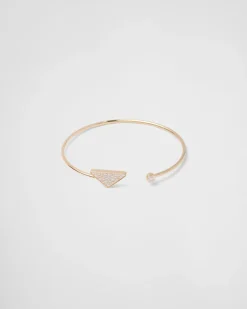 Mujer Prada COLECCIÓN DE JOYERÍA ELEGANTE^Brazalete Eternal Gold: Oro Y Diamantes