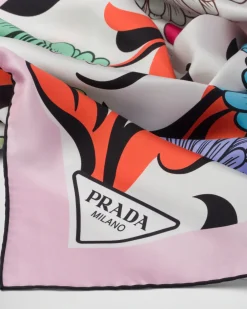 Mujer Prada BUFANDAS Y PAÑUELOS^Bufanda De Sarga Estampada