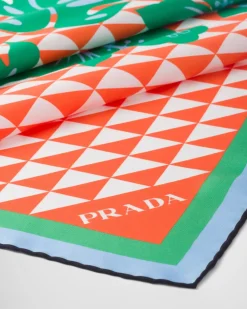 Mujer Prada BUFANDAS Y PAÑUELOS^Bufanda De Sarga Estampada