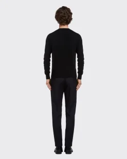 Hombre Prada TEJIDOS DE PUNTO^Cable-knit Cashmere Crew-neck Sweater