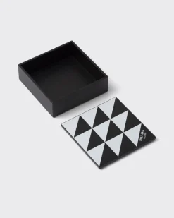 Mujer/Hombre Prada VELAS AROMÁTICAS Y OBJETOS DECORATIVOS|JUEGOS Y ACCESORIOS PARA EL HOGAR^Caja De Madera Y Piel Saffiano