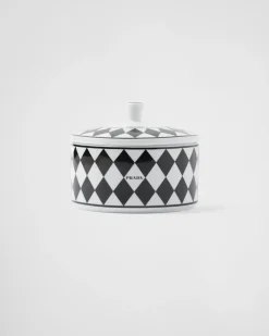 Prada VELAS AROMÁTICAS Y OBJETOS DECORATIVOS^Caja De Porcelana - Checkerboard