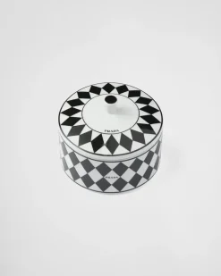 Prada VELAS AROMÁTICAS Y OBJETOS DECORATIVOS^Caja De Porcelana - Checkerboard