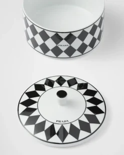 Prada VELAS AROMÁTICAS Y OBJETOS DECORATIVOS^Caja De Porcelana - Checkerboard