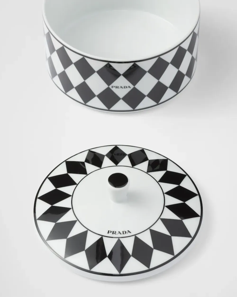 Prada VELAS AROMÁTICAS Y OBJETOS DECORATIVOS^Caja De Porcelana - Checkerboard