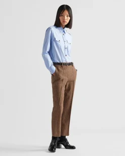 Mujer Prada CAMISAS Y TOPS^Camisa A Cuadros Príncipe De Gales