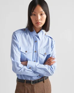 Mujer Prada CAMISAS Y TOPS^Camisa A Cuadros Príncipe De Gales