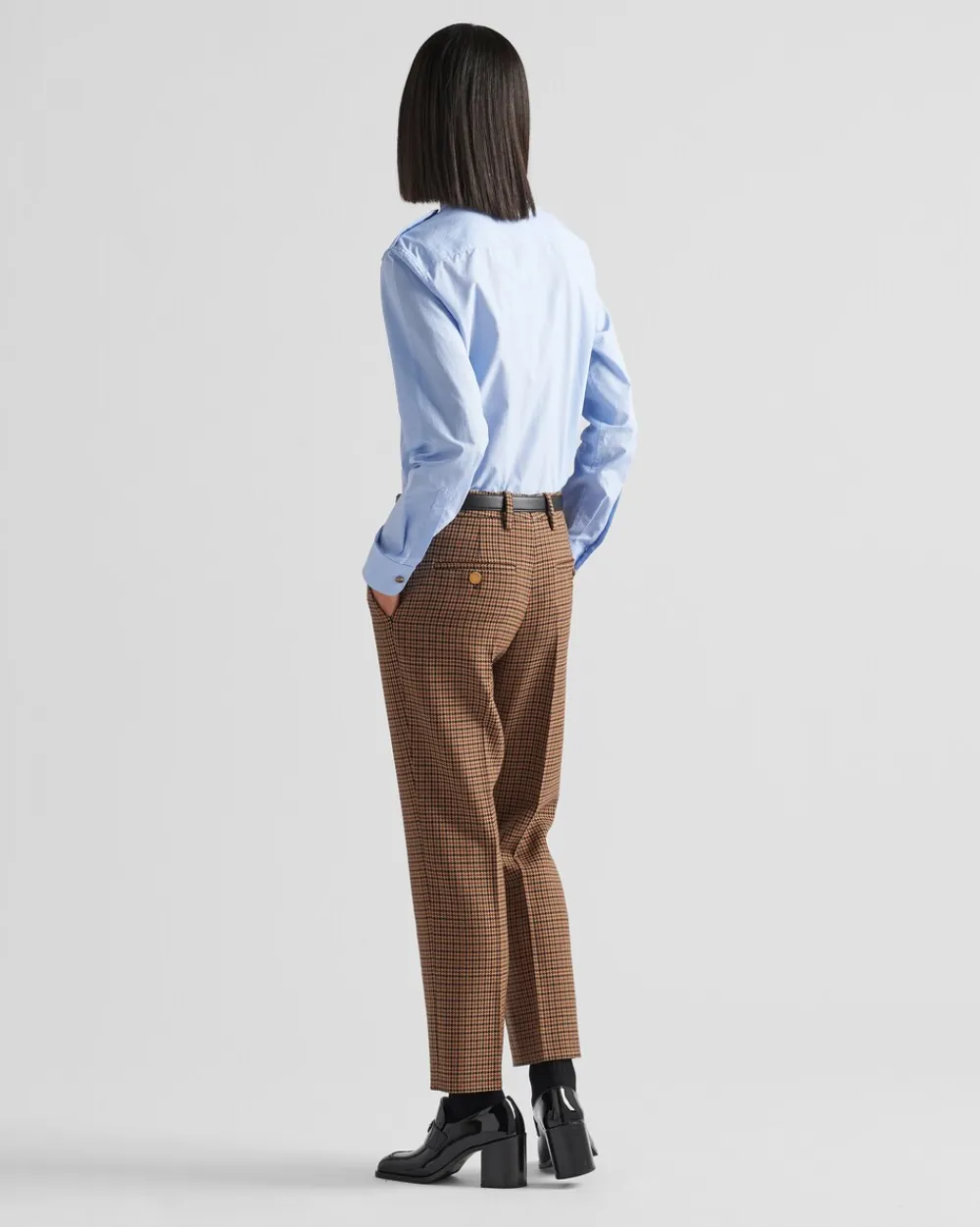 Mujer Prada CAMISAS Y TOPS^Camisa A Cuadros Príncipe De Gales