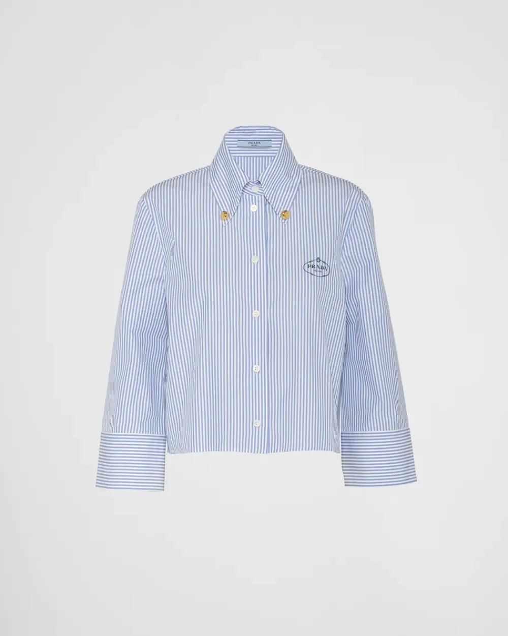 Mujer Prada CAMISAS Y TOPS^Camisa A Rayas Con Bordado