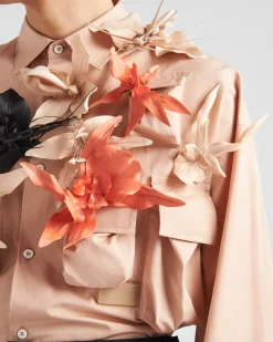 Hombre Prada CAMISAS^Camisa De Algodón Con Apliques Florales