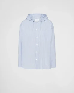 Hombre Prada CAMISAS^Camisa De Algodón Con Capucha