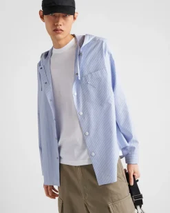 Hombre Prada CAMISAS^Camisa De Algodón Con Capucha