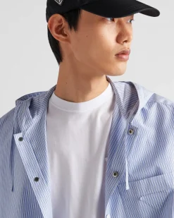 Hombre Prada CAMISAS^Camisa De Algodón Con Capucha