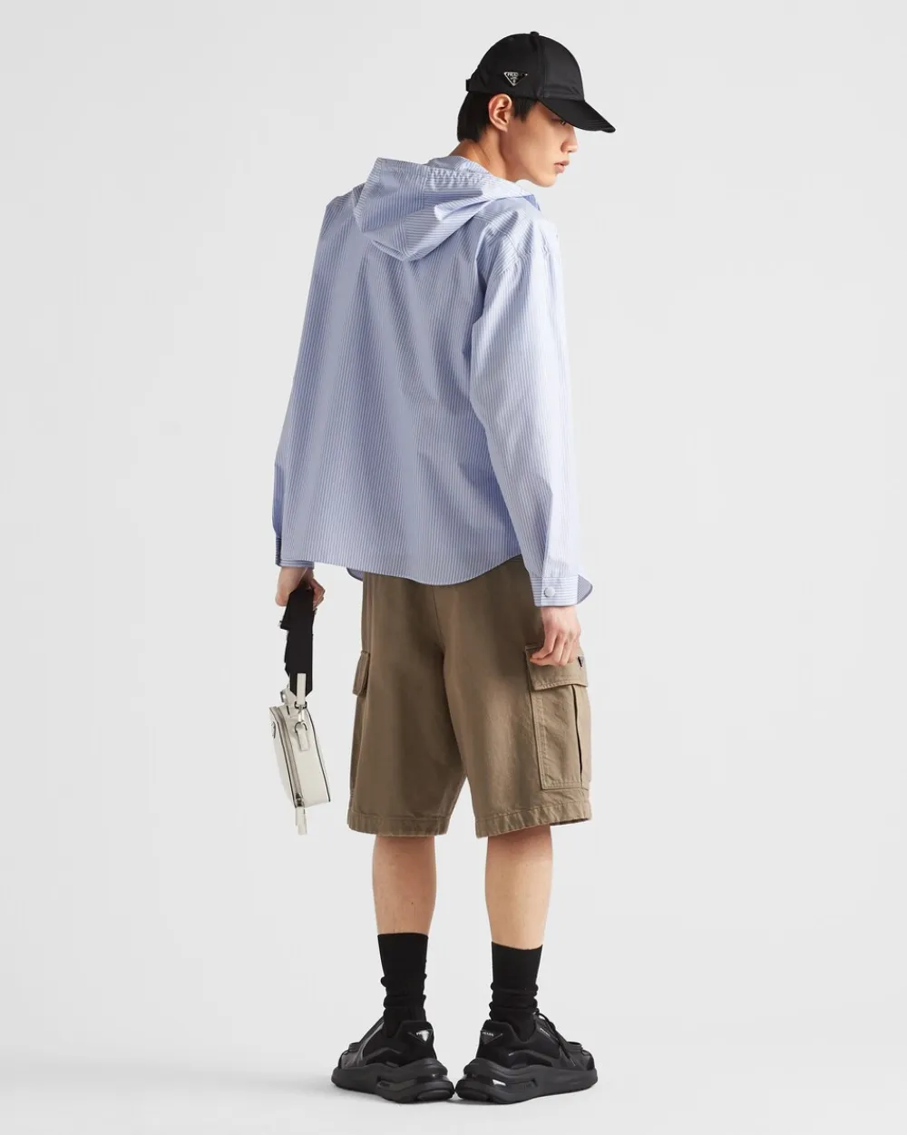 Hombre Prada CAMISAS^Camisa De Algodón Con Capucha