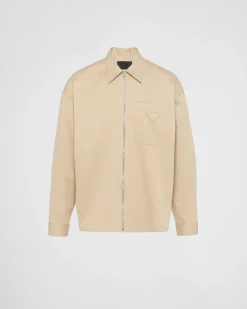 Hombre Prada CAMISAS^Camisa De Algodón Con Cremallera