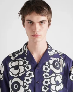 Hombre Prada CAMISAS^Camisa De Algodón Con Manga Corta
