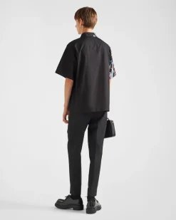 Hombre Prada CAMISAS^Camisa De Algodón De Manga Corta