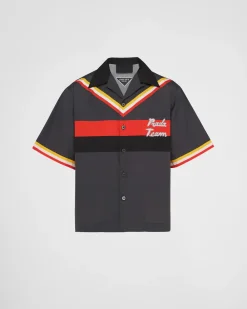 Hombre Prada CAMISAS^Camisa De Algodón De Manga Corta