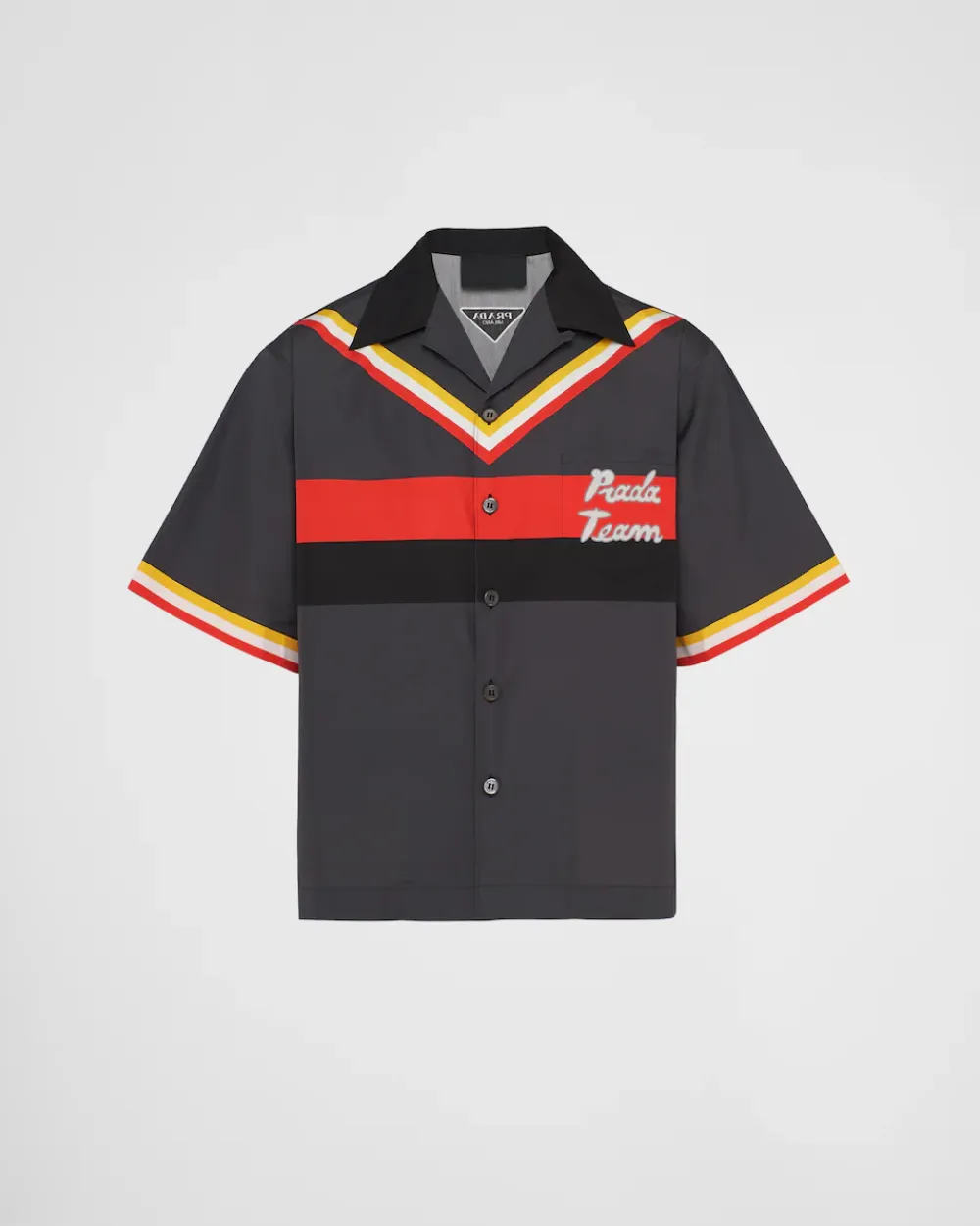 Hombre Prada CAMISAS^Camisa De Algodón De Manga Corta