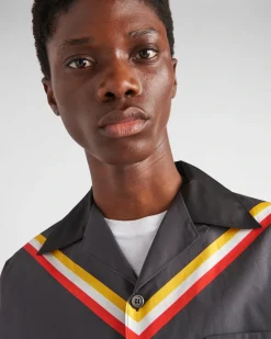 Hombre Prada CAMISAS^Camisa De Algodón De Manga Corta