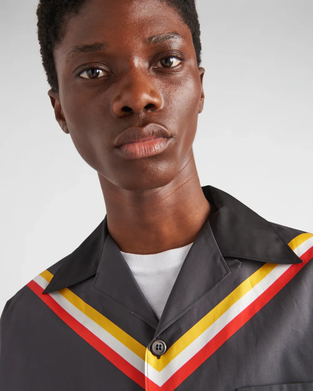 Hombre Prada CAMISAS^Camisa De Algodón De Manga Corta