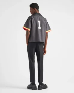 Hombre Prada CAMISAS^Camisa De Algodón De Manga Corta