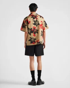 Hombre Prada CAMISAS^Camisa De Algodón De Manga Corta