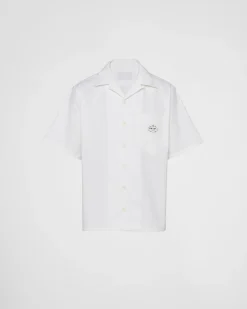 Hombre Prada CAMISAS^Camisa De Algodón De Manga Corta