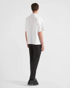 Hombre Prada CAMISAS^Camisa De Algodón De Manga Corta