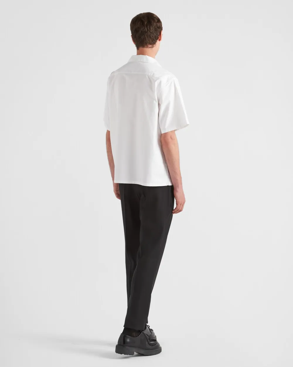 Hombre Prada CAMISAS^Camisa De Algodón De Manga Corta