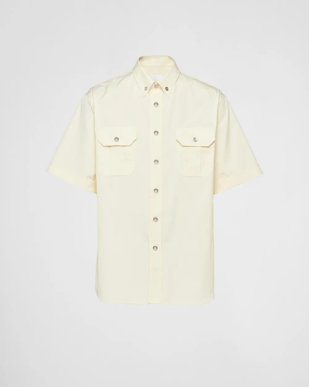 Hombre Prada CAMISAS^Camisa De Algodón De Manga Corta