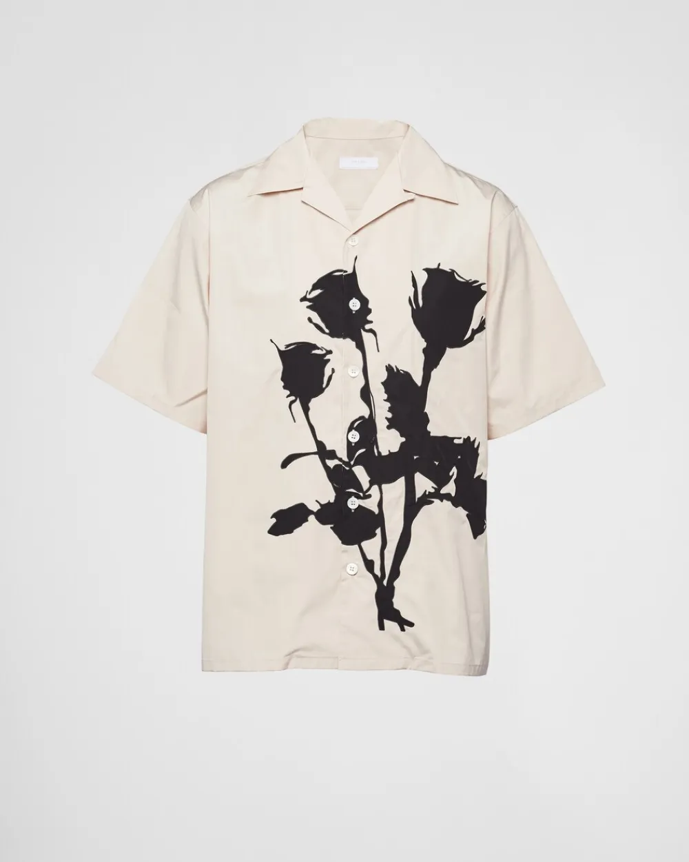Hombre Prada CAMISAS^Camisa De Algodón De Manga Corta