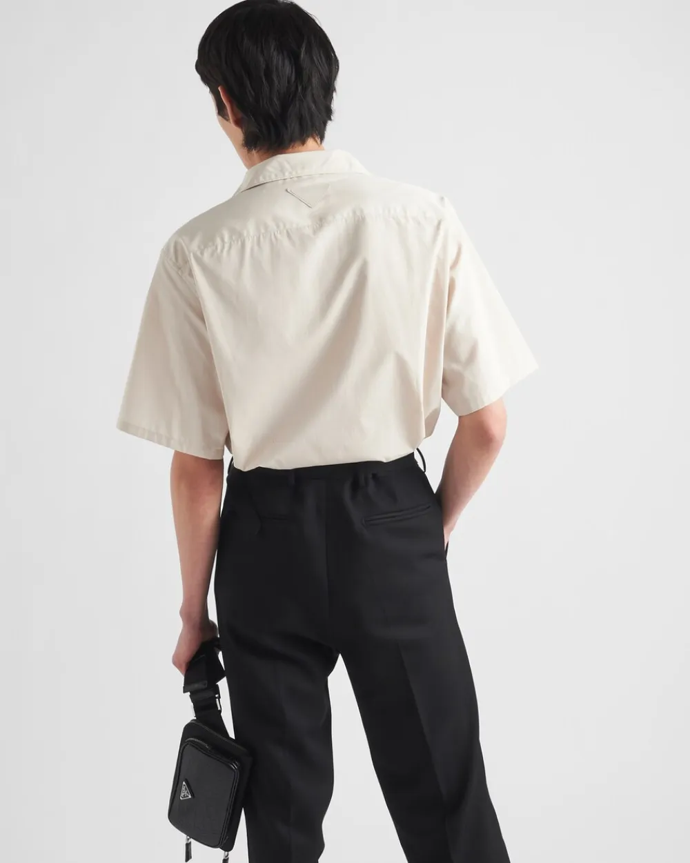 Hombre Prada CAMISAS^Camisa De Algodón De Manga Corta