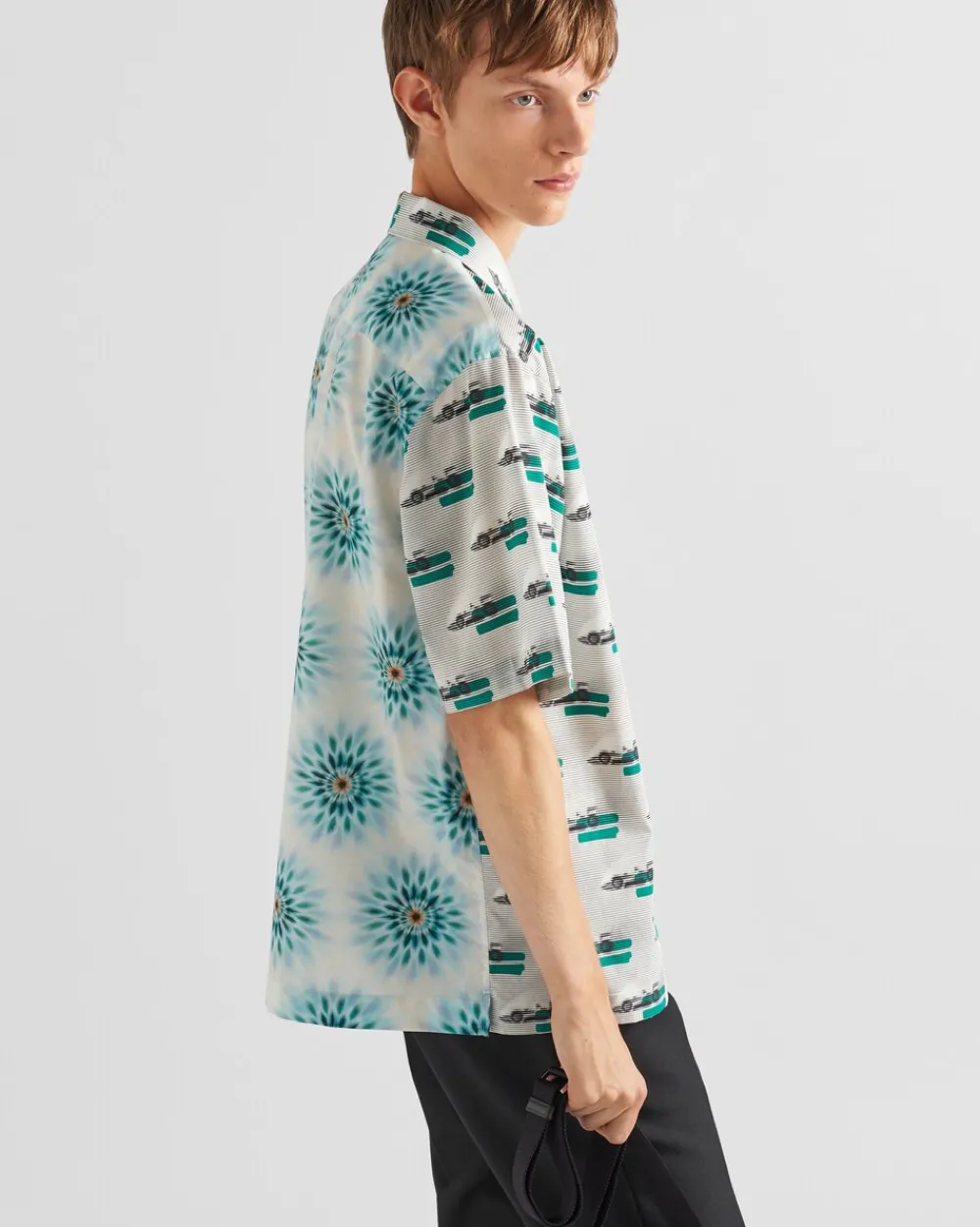 Hombre Prada CAMISAS^Camisa De Algodón De Manga Corta