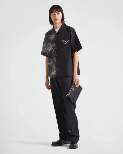 Hombre Prada CAMISAS^Camisa De Algodón Double Match