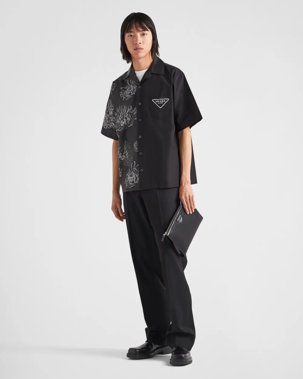 Hombre Prada CAMISAS^Camisa De Algodón Double Match