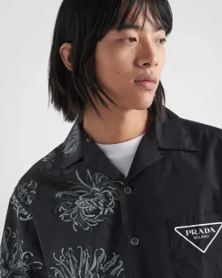 Hombre Prada CAMISAS^Camisa De Algodón Double Match