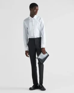 Hombre Prada CAMISAS^Camisa De Algodón Elástico