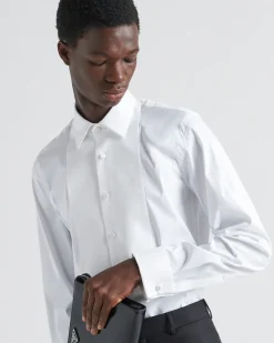 Hombre Prada CAMISAS^Camisa De Algodón Elástico