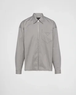Hombre Prada CAMISAS^Camisa De Algodón Elástico